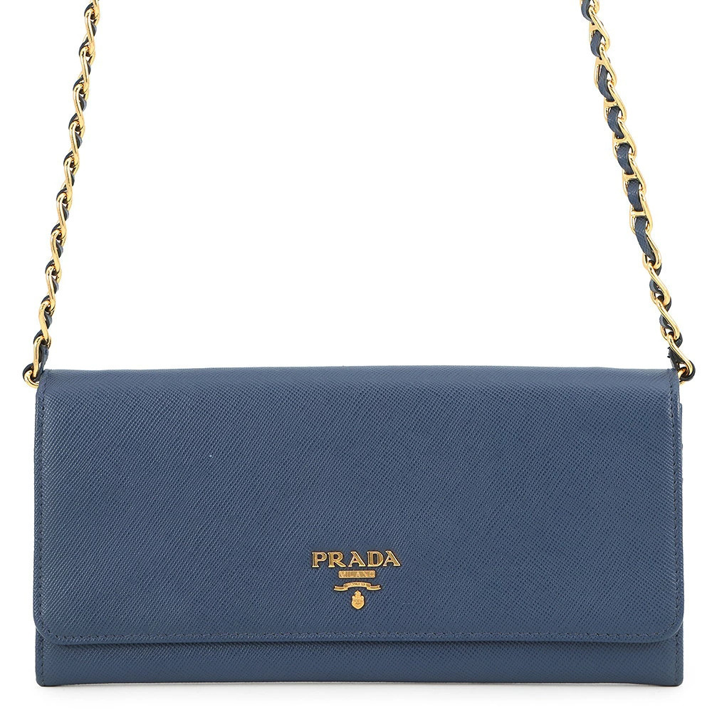 Prada Chain Wallet Saffiano Leather
